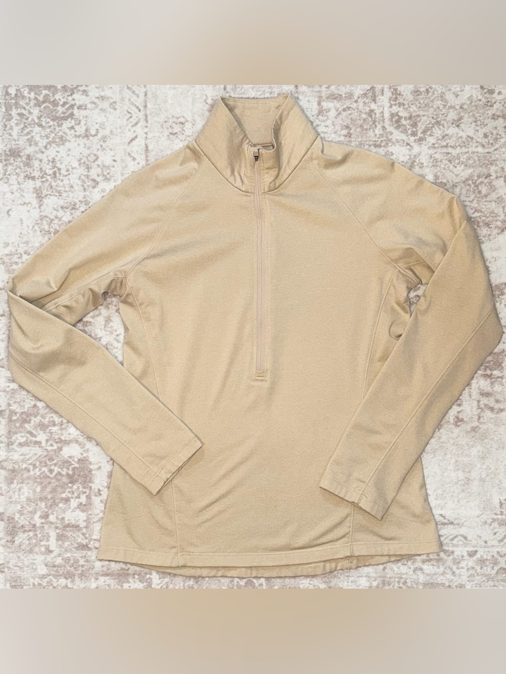 TESLA || 1/2 Zip Fleece Pullover Jacket in Beige Tan - SZ Medium